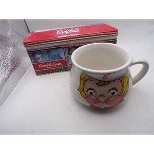 Vintage 1998 Campbells Soup Mug and Corner Diner Storage Tin Houston Harvest Set
